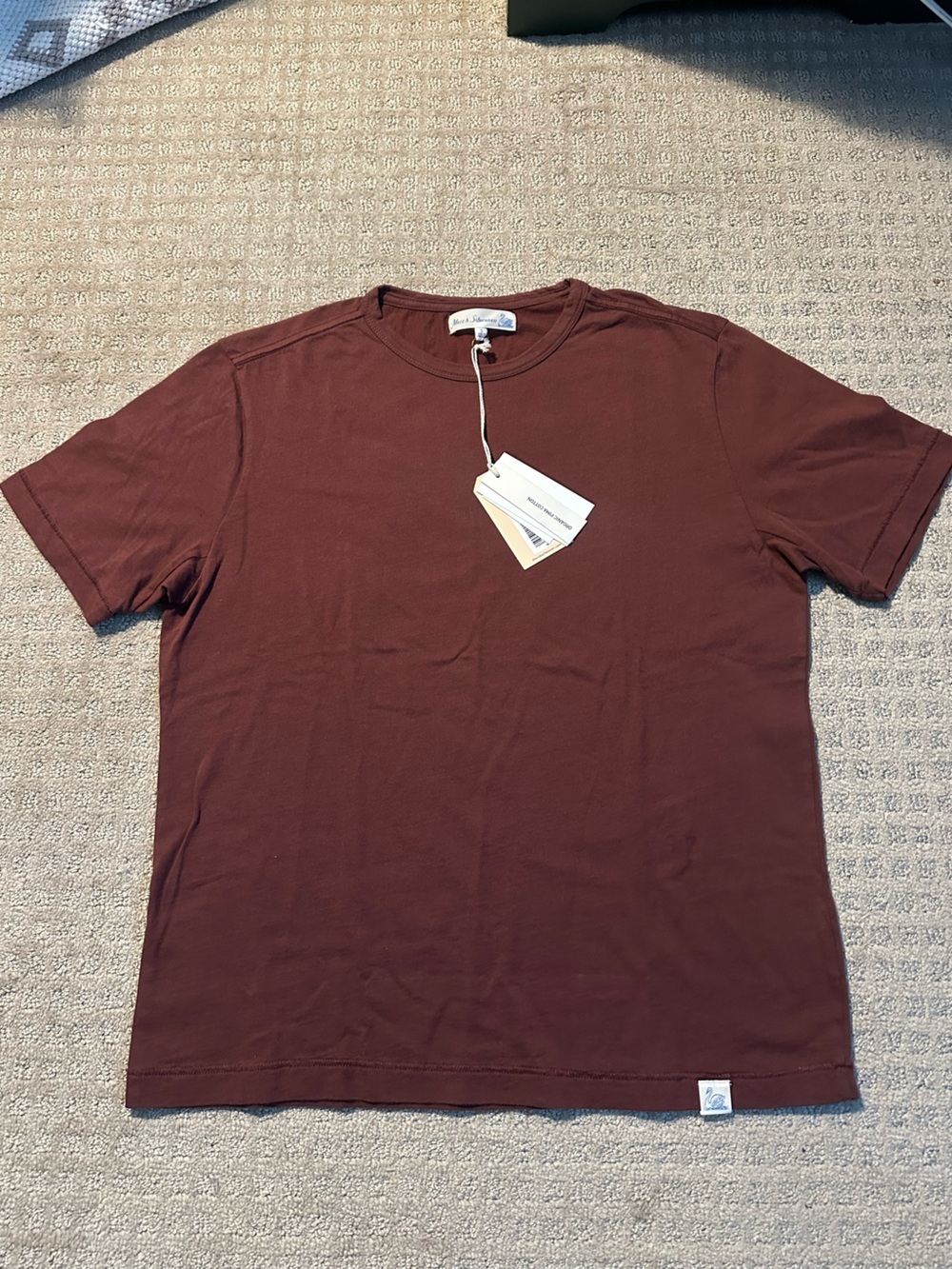 NEW Merz B Schwanen Pima Cotton Loopwheel Tee Burgundy size 4 small 4S